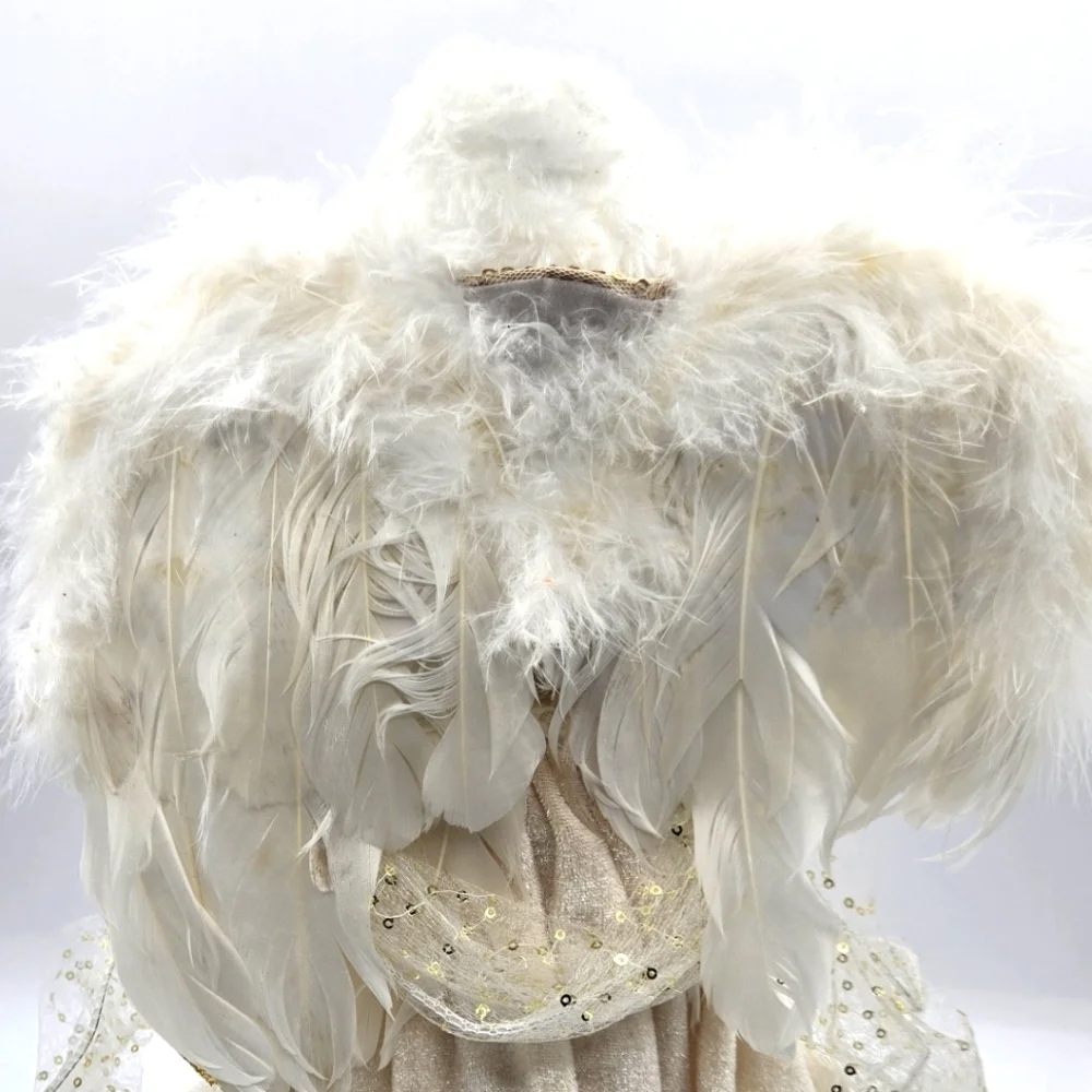 34th & PINE NWT Christmas Angel White Gold Feathers
